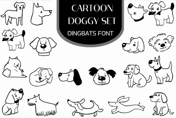 Cartoon Doggy Set: A Playful Typeface for Creative Projects