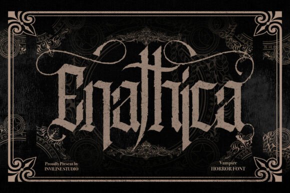 Enathica Typeface: Gothic Elegance in Brand Design