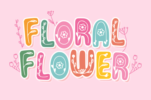 Floral Flower Font: A Playful Display Typeface for Editorial Design
