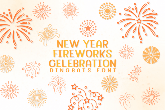 New Year Fireworks Celebration Font for Business Creativity