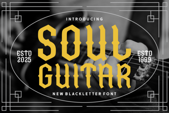 Soul Guitar: A Bold Blackletter Font for Editorial Design